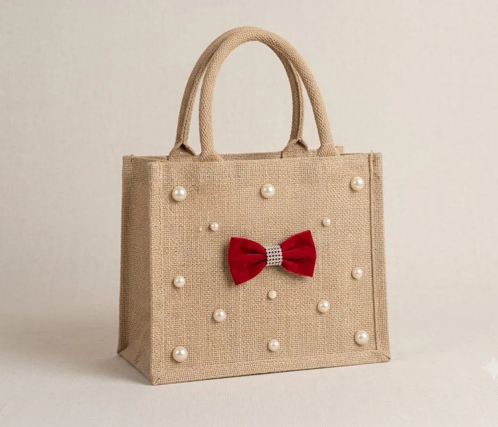 Jute Bag with Pearl